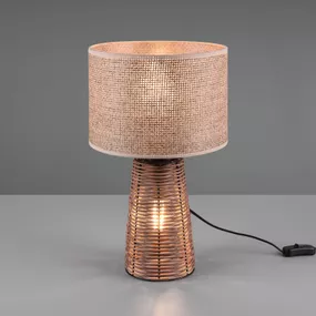 Reality Leuchten Stolná lampa Straw z ratanu, Obývacia izba / jedáleň, ratan, E27, 40W, K: 40.5cm