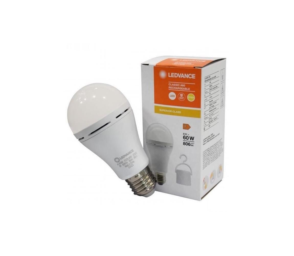 LED Žiarovka RECHARGEABLE A60 E27/8W/230V 2700K - Ledvance