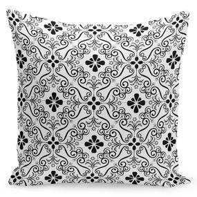 DomTextilu Biela obliečka s čierno-bielymi ornamentmi 40 x 40 cm 23194-141749