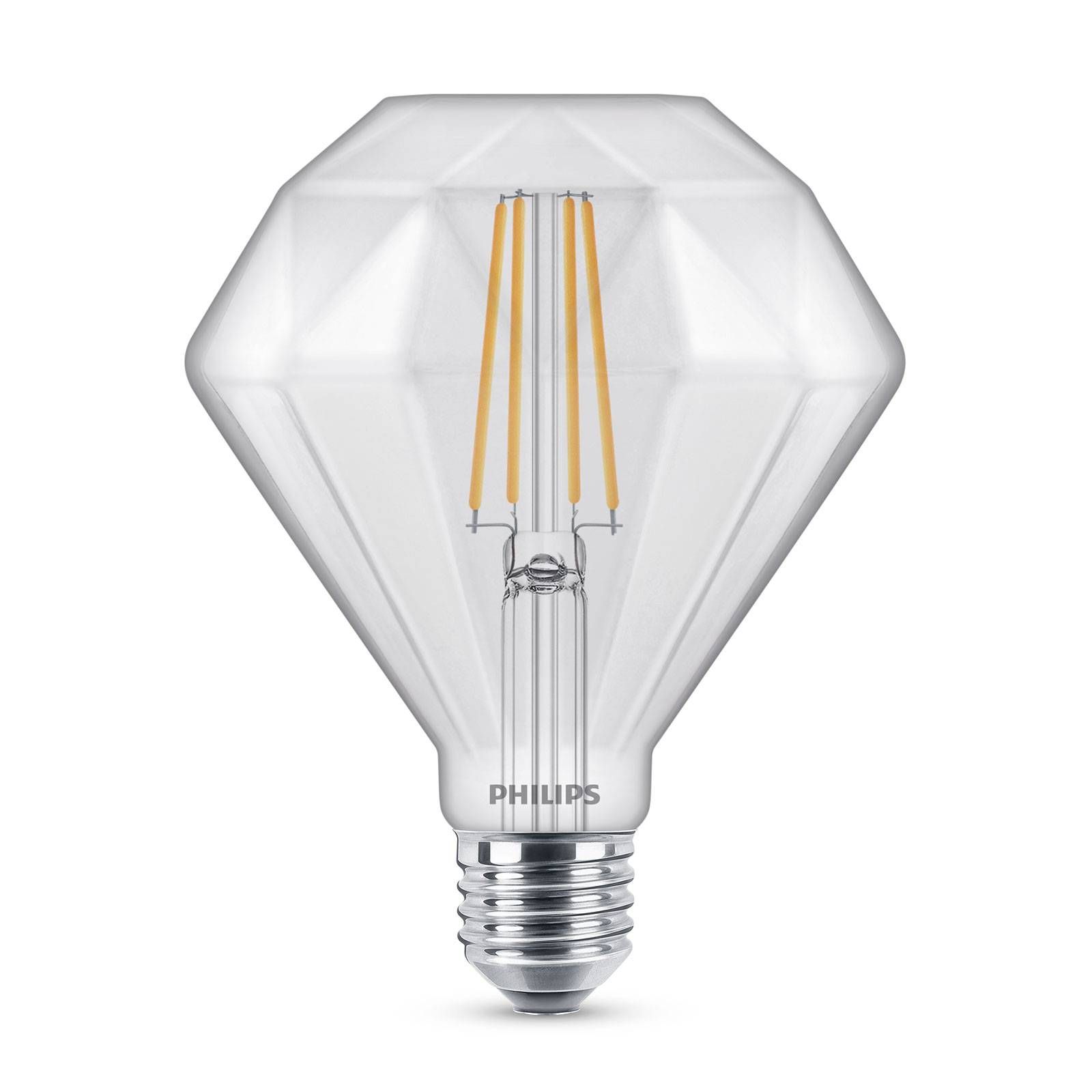 Philips Classic Diamond LED žiarovka E27 5W, E27, 5W, Energialuokka: F, P: 14.2 cm