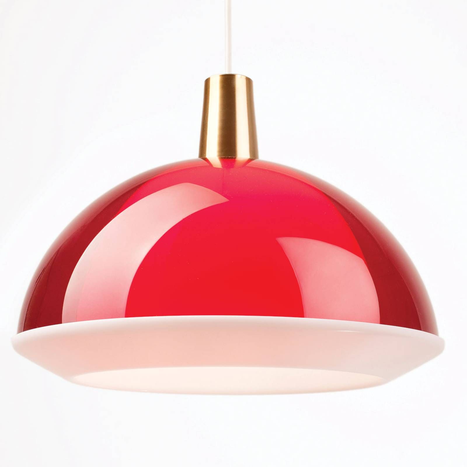 Innolux Kuplat 400 závesná lampa 40 cm červená, Obývacia izba / jedáleň, akryl, hliník, E27, 35W, K: 30cm