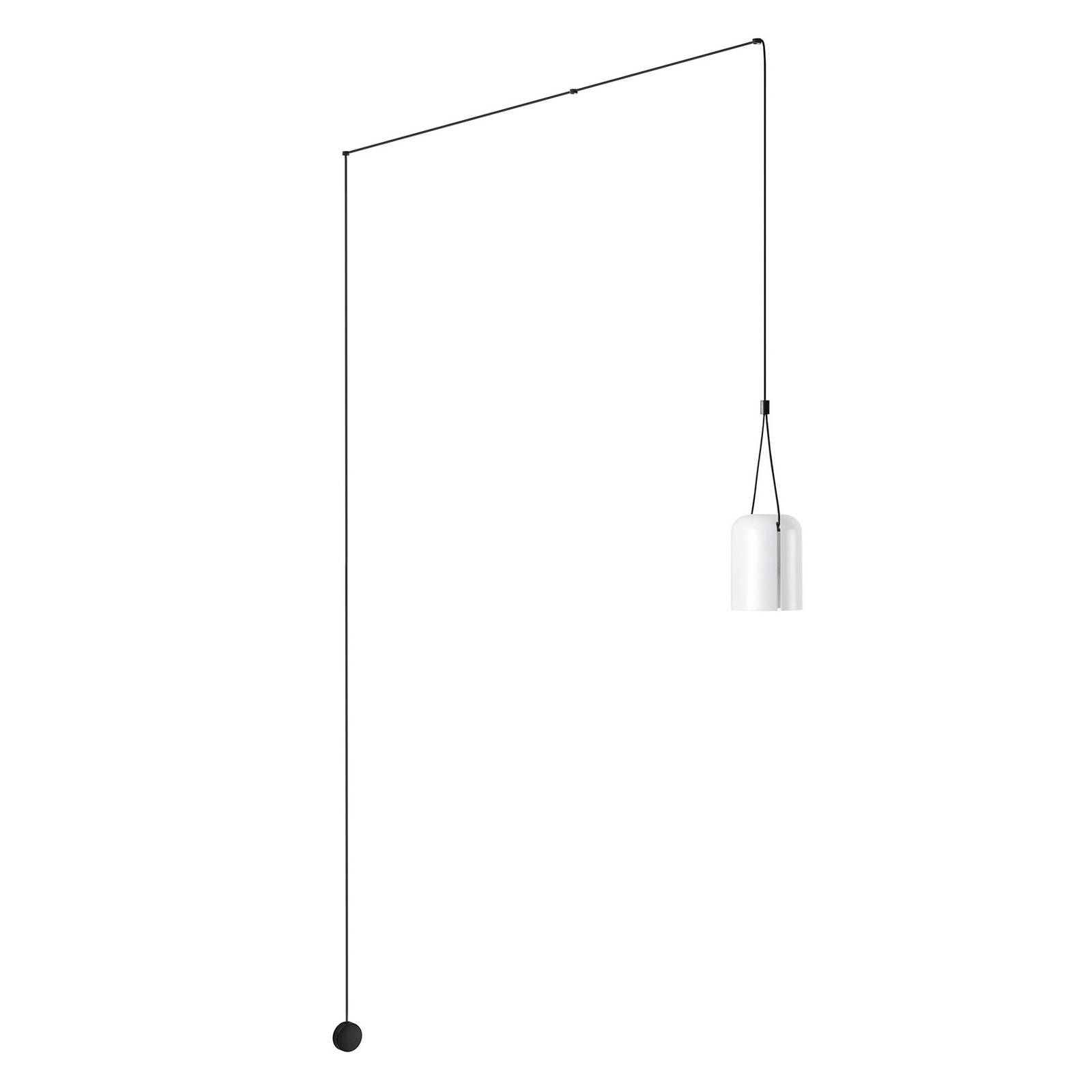 LEDS-C4 Attic závesné valcovité decentrálne biela, Obývacia izba / jedáleň, hliník, E27, 23W, K: 36.2cm