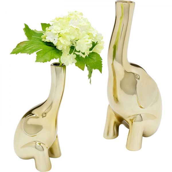 KARE Design Hliníková váza Buddy - zlatá (set 2 kusů)