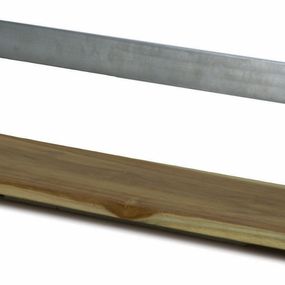 Estila Škandinávska masívna polička Fjordar s čiernou kovovou konštrukciou z dreva teak hnedá 70cm
