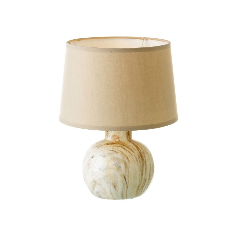 Béžová keramická stolová lampa s textilným tienidlom (výška 26,5 cm) – Casa Selección