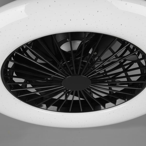 Trio R62522132 LED stropné svietidlo s ventilátorom Stralsund 1x30W | 2200lm | 3000 - 6500K - oddelené vypínače, diaľkové ovládanie, stmievateľné, 3 rýchlosti, časovač, nočný režim, hviezdny efekt, čierna