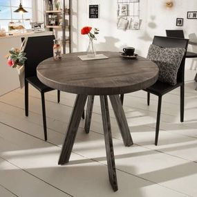 Sivý okrúhly jedálenský stôl Iron Craft 80cm