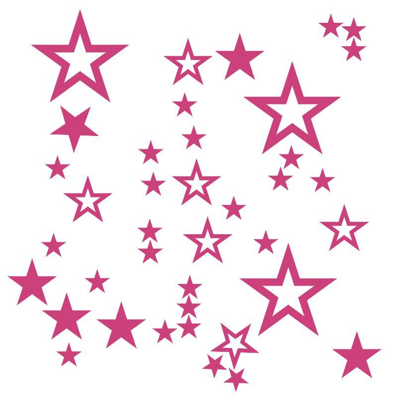 Pieris design Hviezdy a hviezdičky - sada samolepiek na stenu biela