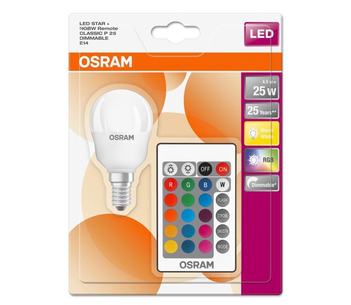 LED RGB Stmievateľná žiarovka RETROFIT E14/4,5W/230V 2700K + DO - Osram