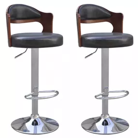 Barové stoličky 2 ks umelá koža / drevo / kov Dekorhome Čierna