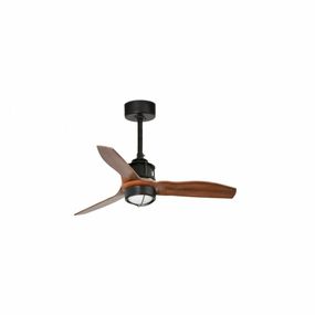 FARO JUST FAN XS LED, černá/dřevo, stropní ventilátor 81cm