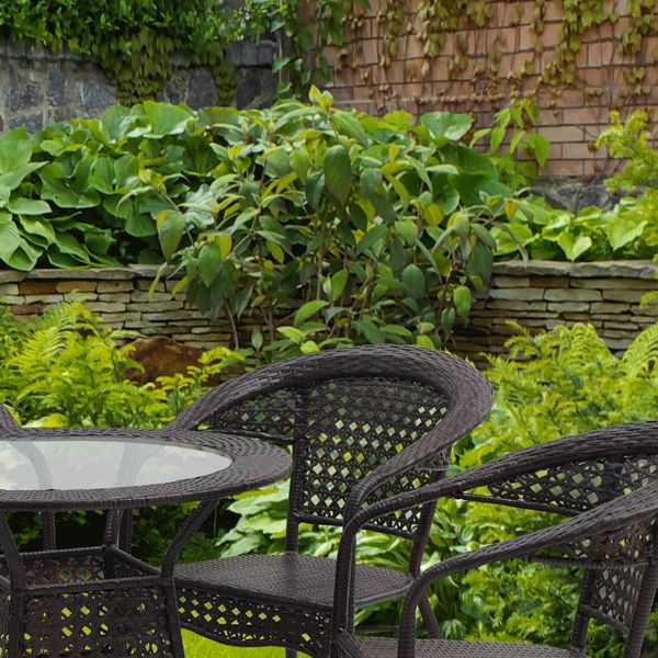 Záhradný set z umelého ratanu Geton 1+4 - hnedá