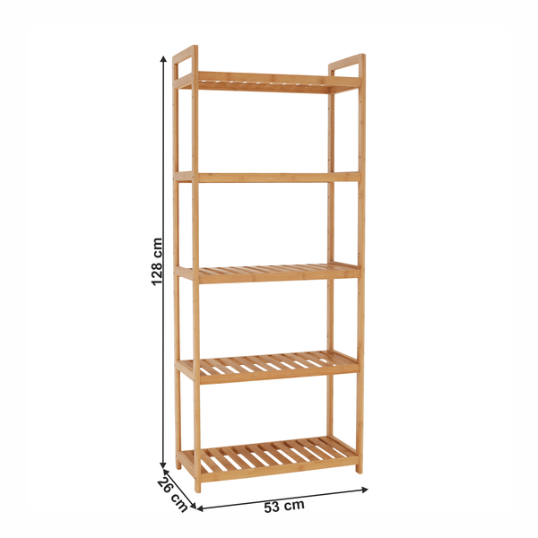Kondela 5-policový regál, prírodný bambus, FIORE TYP 3