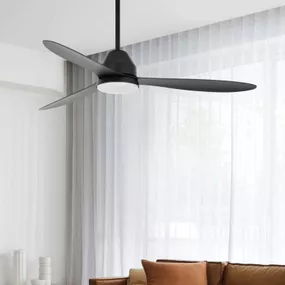 Beacon Lighting Stropný ventilátor Whitehaven s LED svetlom čierna, Obývacia izba / jedáleň, plast ABS, GX53, 19W, K: 33cm