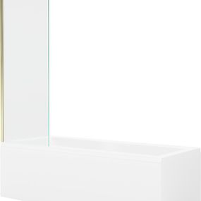 MEXEN/S - Cubik obdĺžniková vaňa 170 x 70 cm s panelom + vaňová zástena 60 cm, transparent, zlatá 550317070X9506000050
