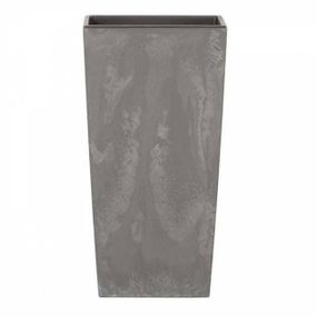 Kinekus Kvetináč s vložkou, plastový, 32,5x32,5x61cm, URBI SQUARE BETON EFFECT, sivý