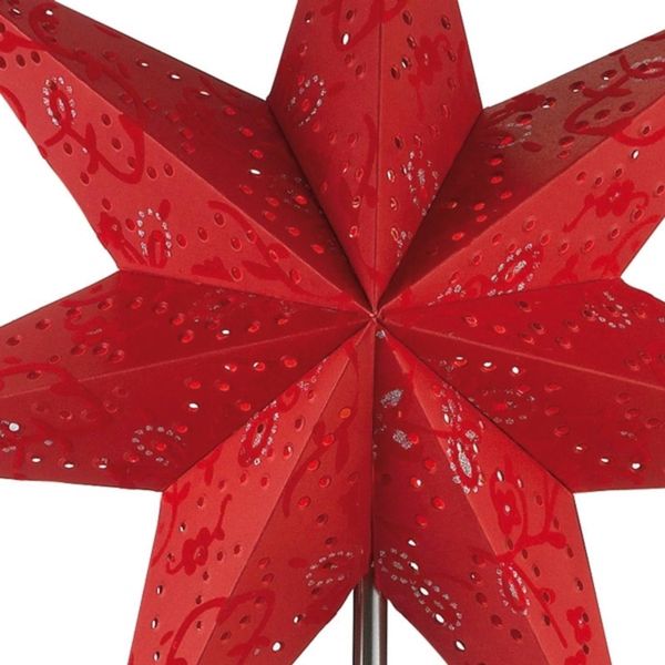 Markslöjd Stolná lampa Hviezda Aratorp červená 45 x 64 cm, papier, kov, E14, L: 45 cm, K: 64cm