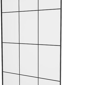 MEXEN/S - KIOTO samostatne stojaca sprchová zástena 100 x 200 cm, transparent/čierna vzor 8 mm, chróm 800-100-002-01-77