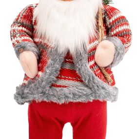 Vianočné dekoratívne figúrka Santa Claus s vrecom - 62 cm