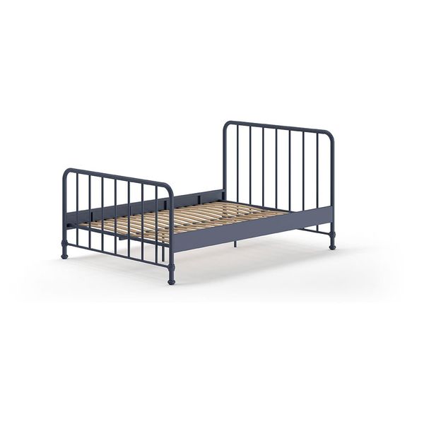 Modrá kovová jednolôžková posteľ s roštom 140x200 cm BRONXX – Vipack