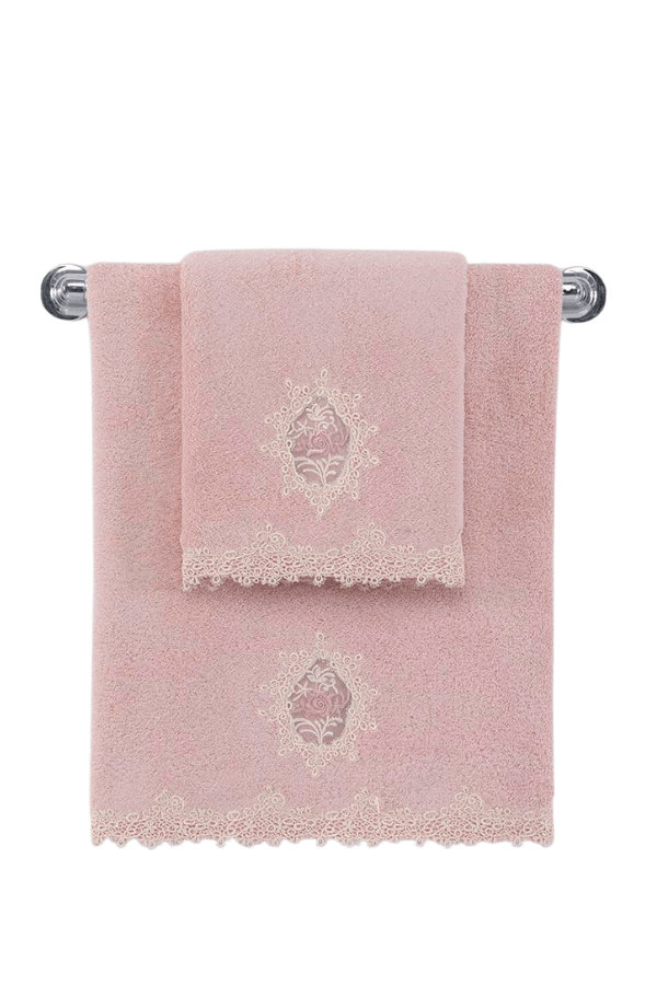 Soft Cotton Malé uteráky DESTAN 30x50cm. Malé uteráky Destan s čipkou 30x50cm a vyšitým ornamentom vo francúzskom štýle s vysokou gramážou,zaručuje vynikajúcu savosť a mäkkosť. Staroružová