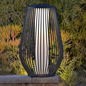 Les Jardins Solárna LED lucerna Mandaley so snímačom, sivá, hliníka, akryl s efektom mrazu, 3W, K: 84.5cm