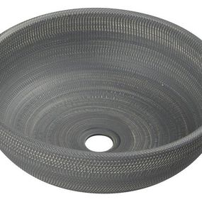 SAPHO - PRIORI keramické umývadlo na dosku Ø 41 cm, sivá se vzorom PI024