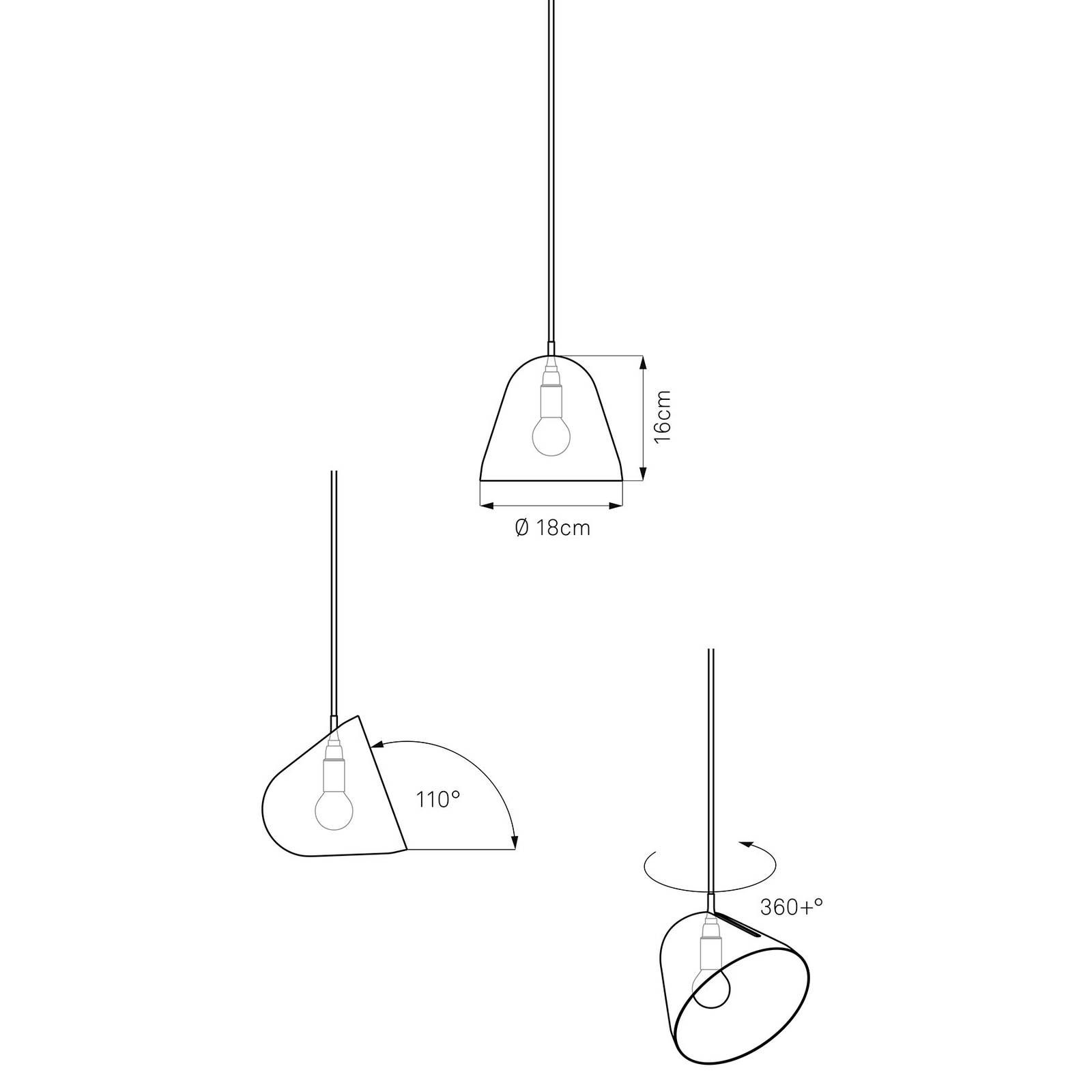 NYTA Nyta Tilt S závesná lampa kábel 3 m červená biela, Obývacia izba / jedáleň, hliník, plast, E14, 46W, K: 16cm