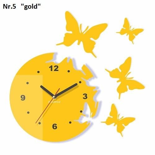 DomTextilu Moderné nástenné hodiny s motýľmi 67350-242112
