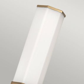 Quintiesse Nástenné LED svetlo Facet Single, 3 000 K, mosadz, Kúpeľňa, oceľ, sklo, 12W, L: 12.7 cm, K: 35.6cm