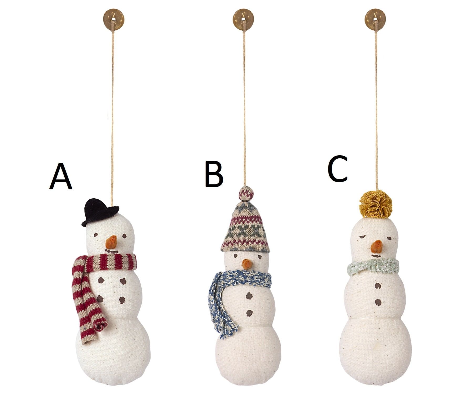 Maileg Závesná vianočná ozdoba Snowman 9 cm Variant B