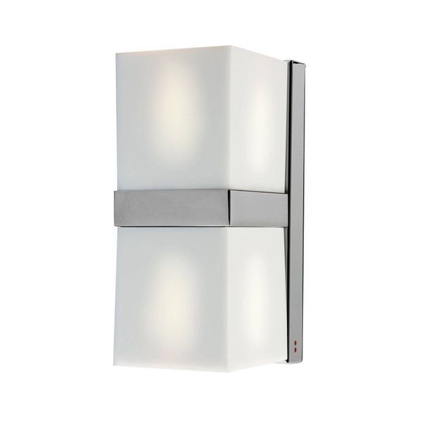 Fabbian Cubetto nástenné svetlo Up/Down GU10 biele, Obývacia izba / jedáleň, sklo, kov, GU10, 7W, L: 8 cm, K: 19.2cm