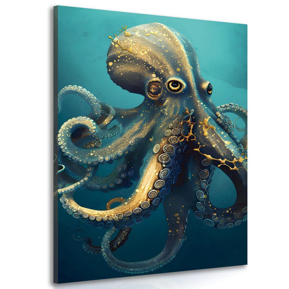 Obraz modro-zlatá chobotnica