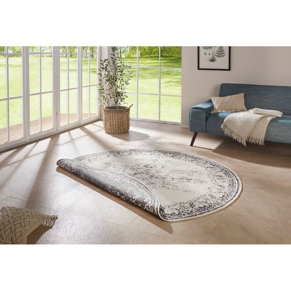 Sivo-krémový vonkajší koberec NORTHRUGS Borbon, ø 200 cm