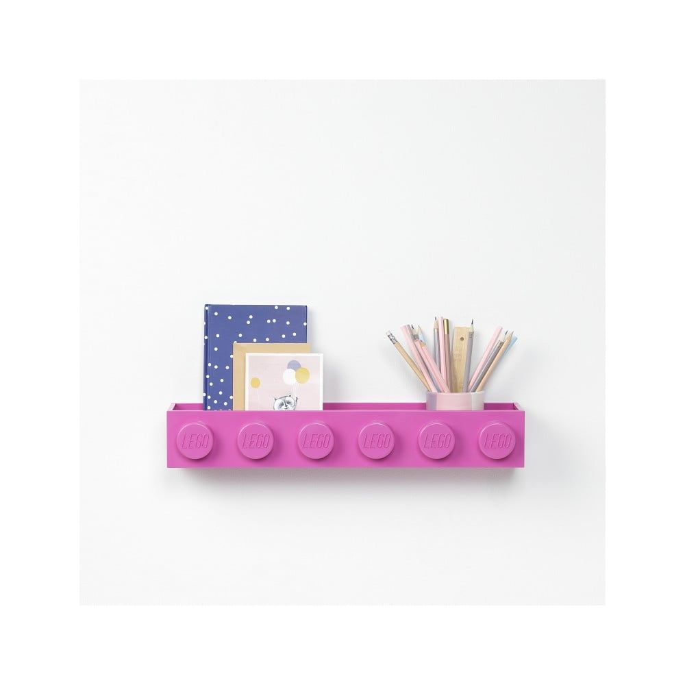 Detská ružová nástenná polička LEGO® Sleek