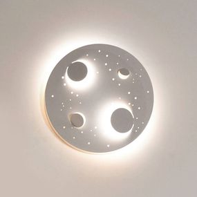 Knikerboker Buchi nástenné LED svetlo Ø 40cm biele, Chodba, oceľ, 10W
