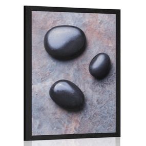 Plagát nádherné zátišie so Zen kameňmi - 40x60 black