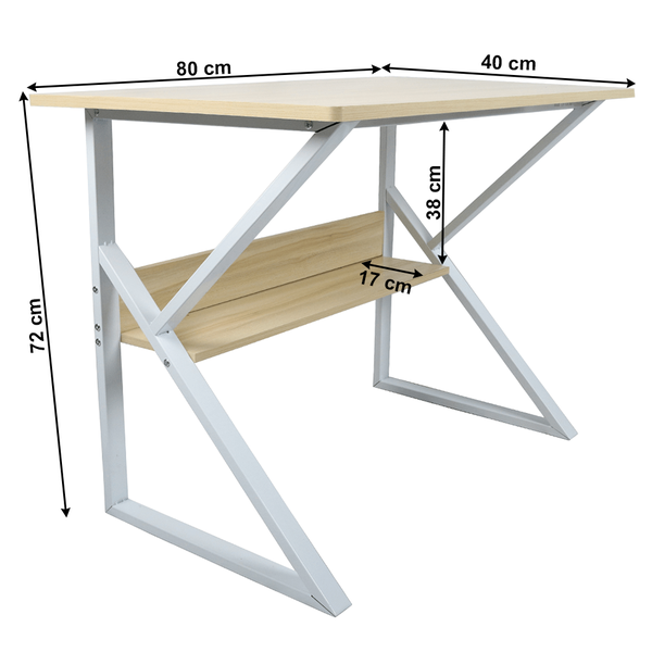 Písací stôl s policou, dub prírodný/biela, TARCAL 80