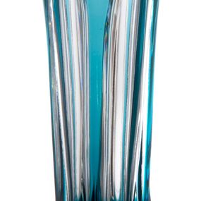 Krištáľová váza Lotos, farba azúrová, výška 175 mm
