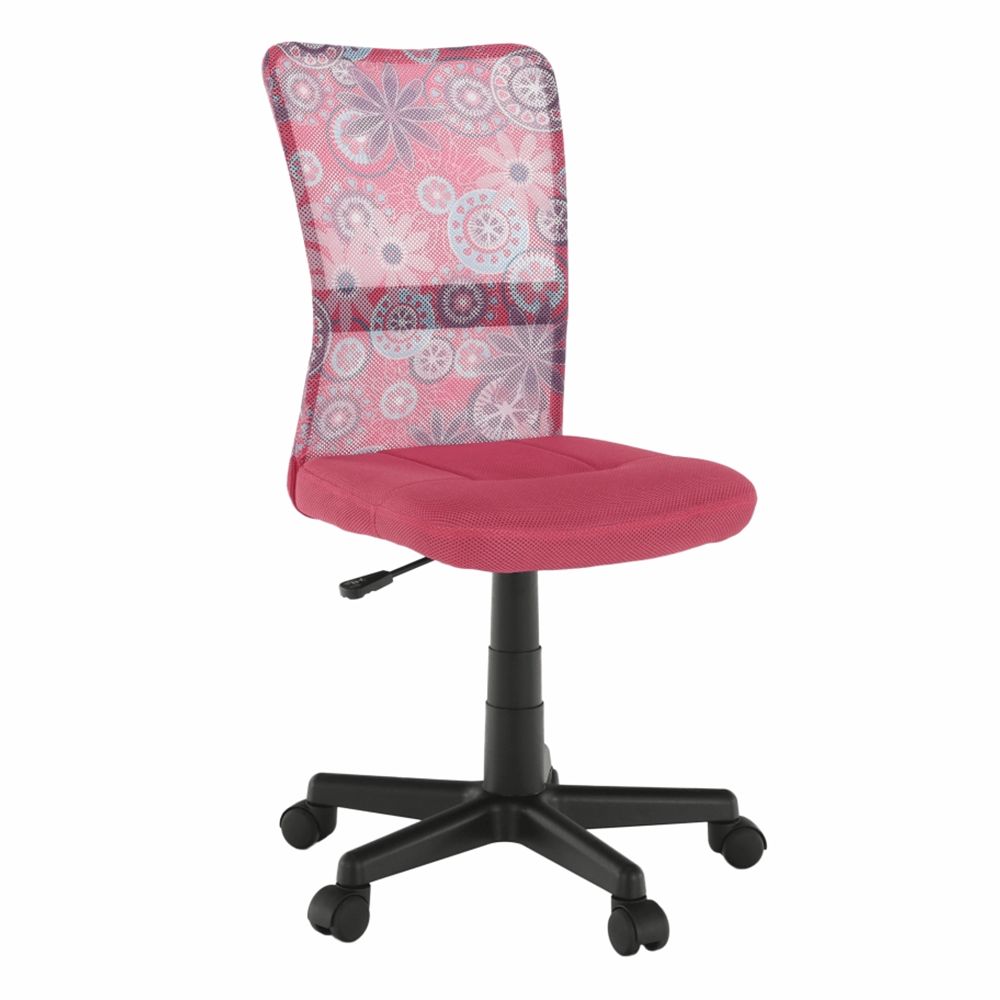 Detská stolička na kolieskach Gofy - ružová / vzor / čierna