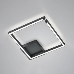 Knapstein Stropné LED svetlo Yoko up/down štvorcové čierna, Obývacia izba / jedáleň, hliník, oceľ, 42W, P: 40 cm, L: 40 cm, K: 6.8cm