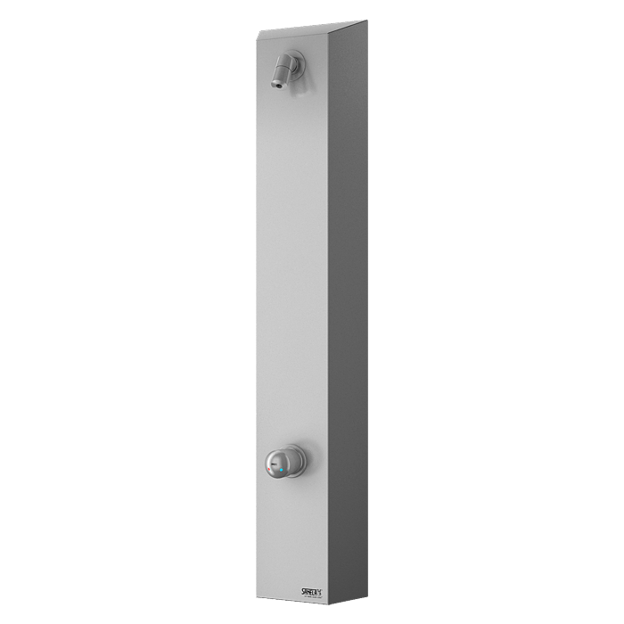 Sanela - Nerezový sprchový nástenný panel bez piezo tlačítka - pre dve vody, regulácia zmiešavacou batériou
