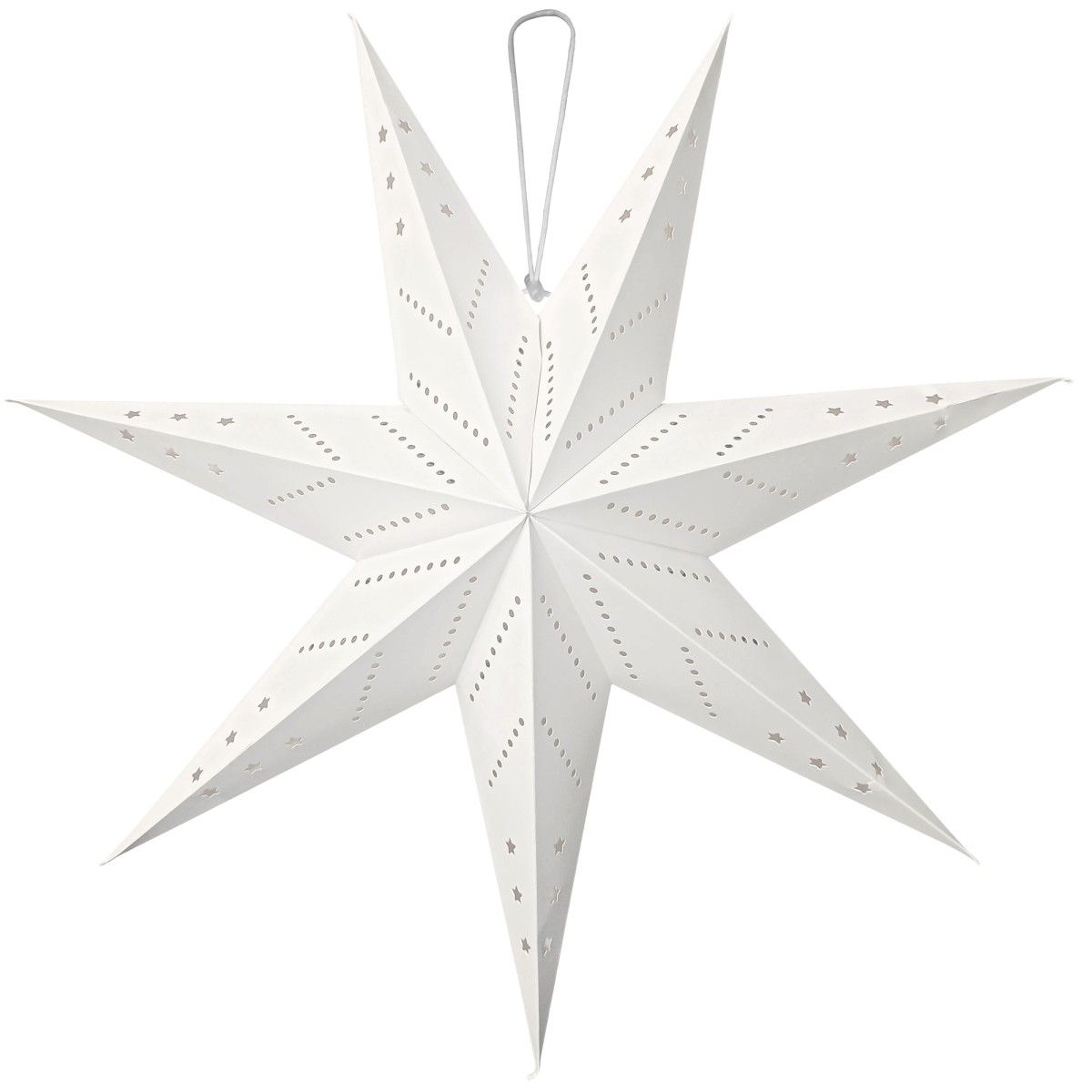 Svítící LED papírová hvězda LUMINA III 60 cm bílá