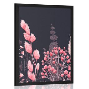 Plagát variácie trávy v ružovej farbe - 30x45 black