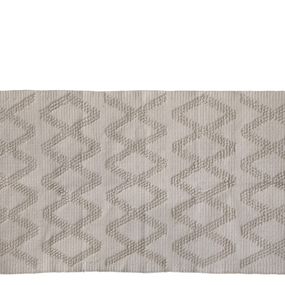 Béžový bavlnený koberec so vzorom Mig - 75 * 150 cm
