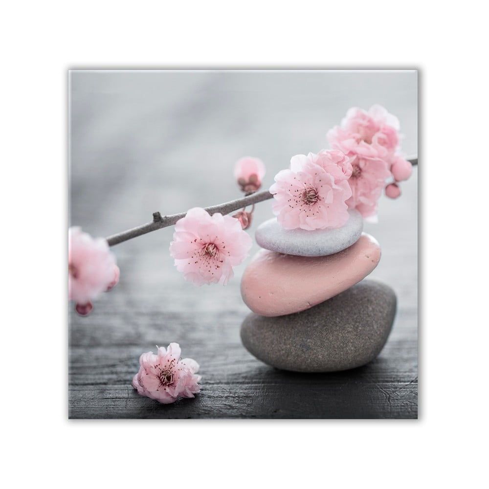 Obraz Styler Glasspik Spa & Zen Pink Stone, 30 × 30 cm