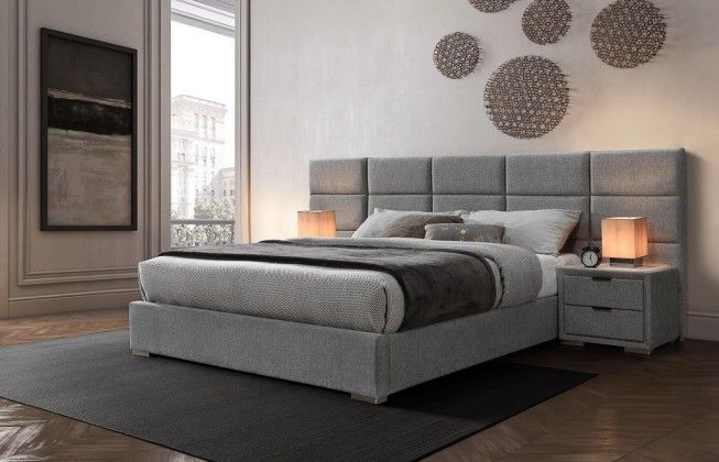 Čalúnená posteľ Ludvig 160x200, sivá, bez matraca
