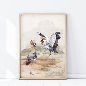 Plagát Safari - Vtáky žeriavy korunované P331