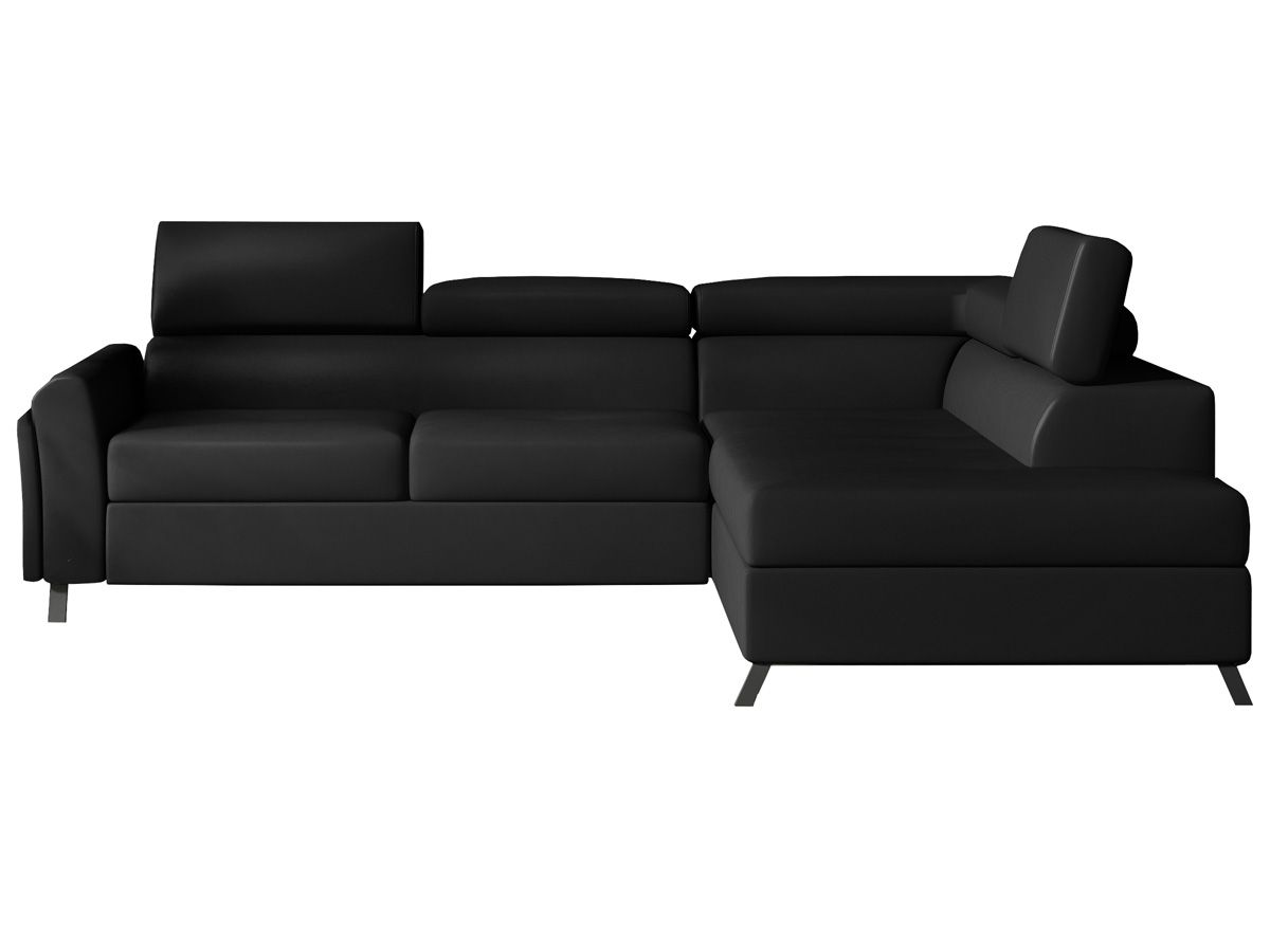 Rohová sedačka s rozkladom a úložným priestorom Korense P - čierna (Soft 11)