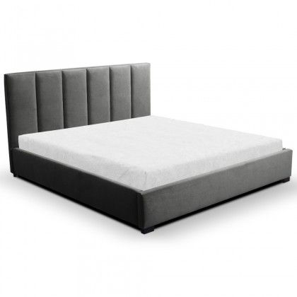 Čalúnená posteľ Fabienne 180x200, sivá, bez matraca
